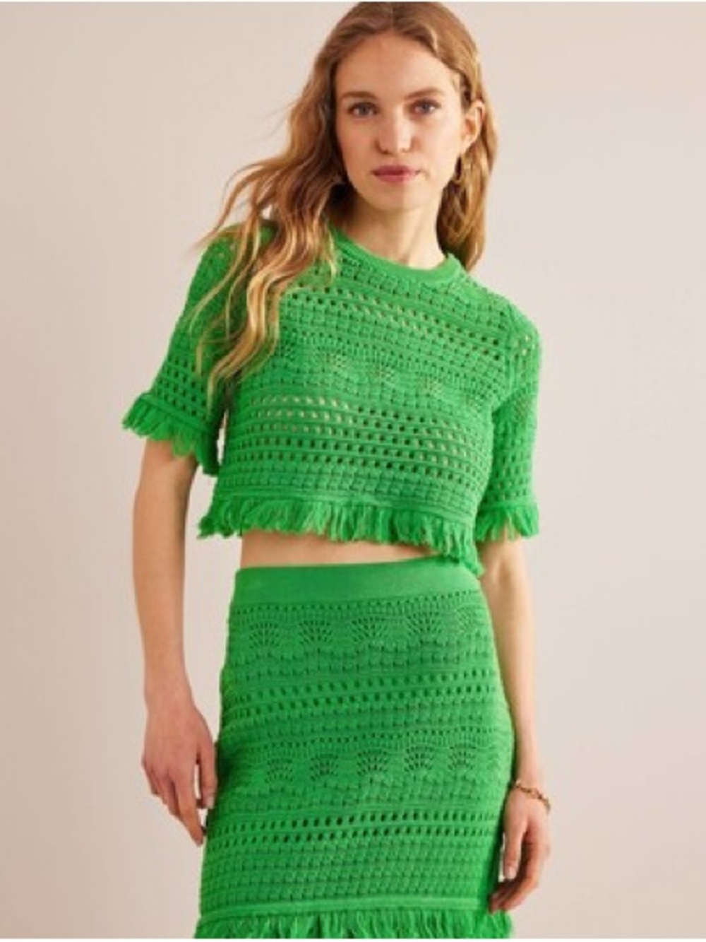 Boden Green Cropped Sweater